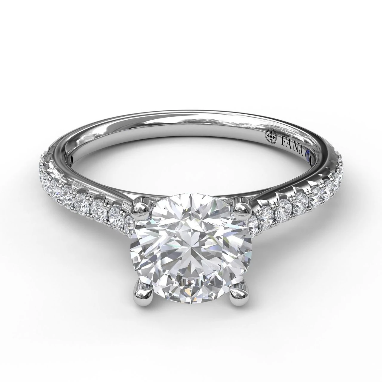 FANA Delicate Classic Engagement Ring Setting With Delicate Side Detail 5 FANA Delicate Classic Engagement Ring Setting With Delicate Side Detail - Image 3