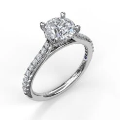 FANA Delicate Classic Engagement Ring Setting With Delicate Side Detail