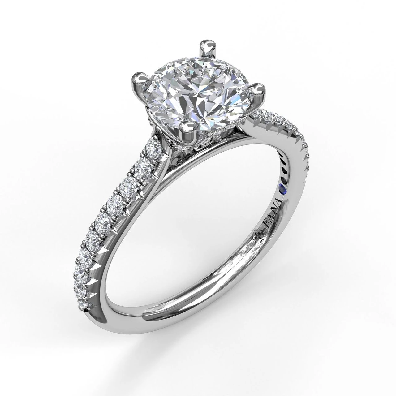 FANA Delicate Classic Engagement Ring Setting With Delicate Side Detail 3 FANA Delicate Classic Engagement Ring Setting With Delicate Side Detail