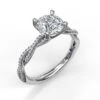 FANA Petite Twist Diamond Engagement Ring Setting -DIAMOND JEWELRY SHOP S3902.Perspective.White