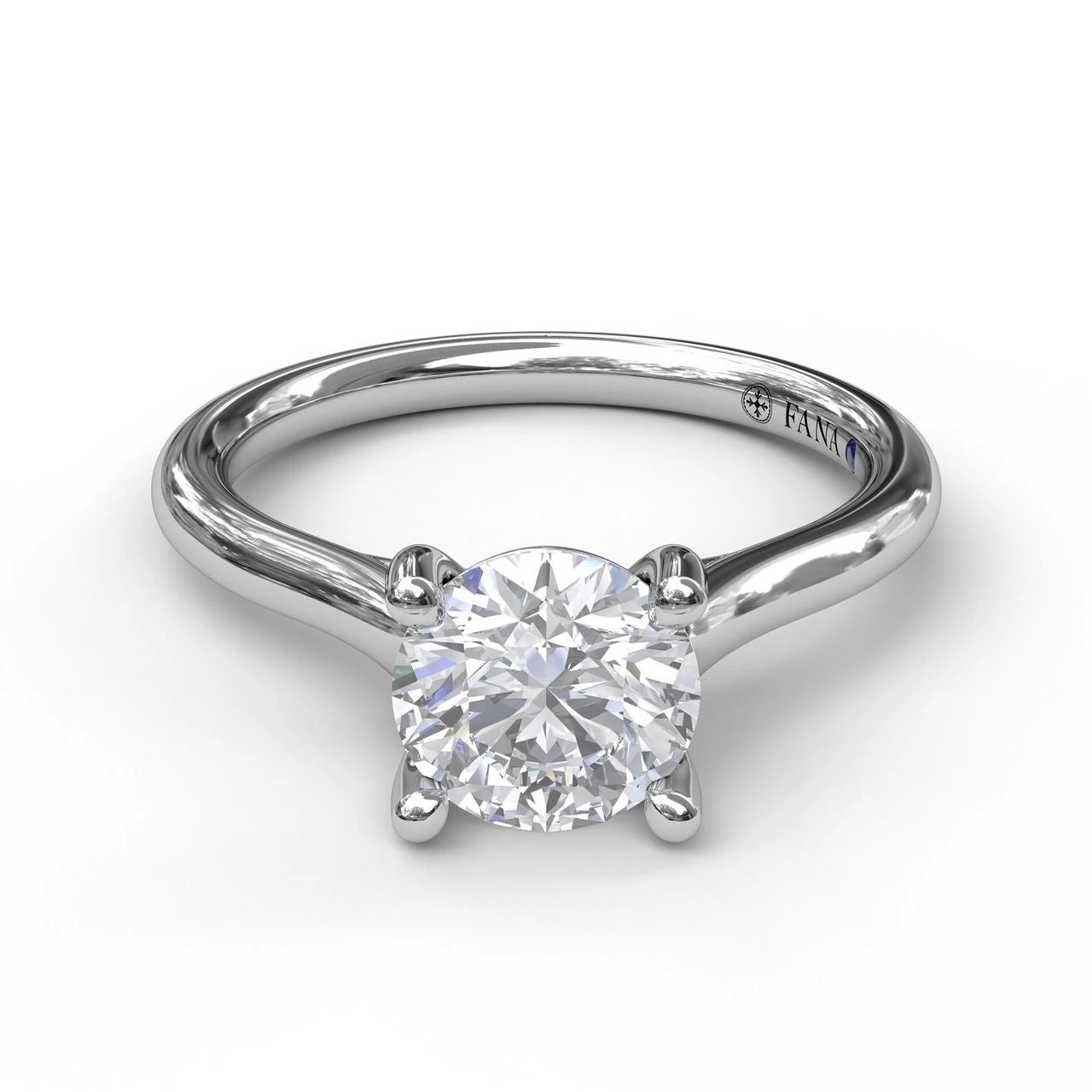 FANA Round Solitaire Engagement Ring Setting With Cathedral Band 5 FANA Round Solitaire Engagement Ring Setting With Cathedral Band - Image 3