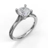 FANA Round Solitaire Engagement Ring Setting With Cathedral Band