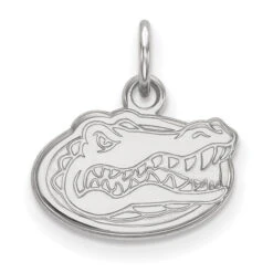 10k White Gold LogoArt University Of Florida Gator Medium Pendant