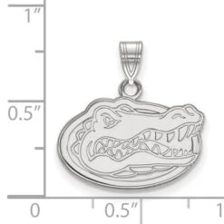 Sterling Silver Rhodium-plated LogoArt University Of Florida Gator Small Pendant -DIAMOND JEWELRY SHOP SS002UFL 8 418e2cf4 523c 4073 b3ee fdb6c5426b85