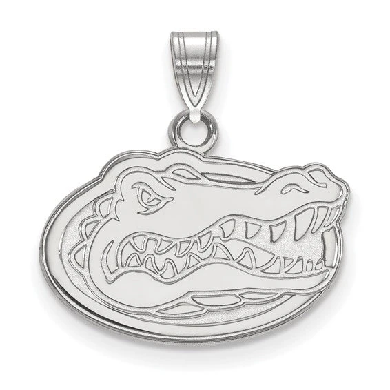 Sterling Silver Rhodium-plated LogoArt University Of Florida Gator Large Pendant 3 Sterling Silver Rhodium-plated LogoArt University Of Florida Gator Large Pendant