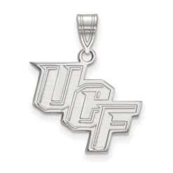 Sterling Silver Rhodium-plated LogoArt University Of Central Florida U-C-F Medium Pendant