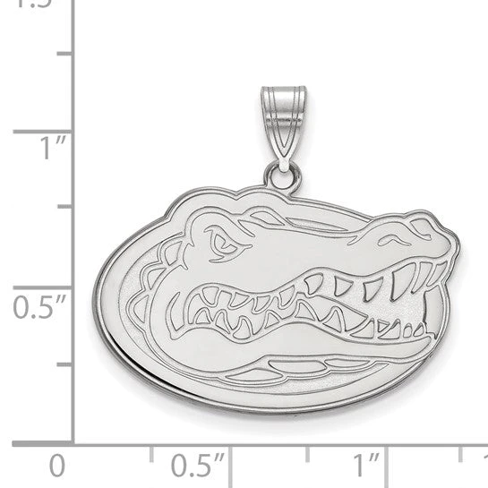 Sterling Silver Rhodium-plated LogoArt University Of Florida Gator Large Pendant 4 Sterling Silver Rhodium-plated LogoArt University Of Florida Gator Large Pendant - Image 2