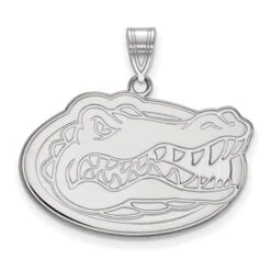 14k White Gold LogoArt University Of Florida Gator Extra Large Pendant