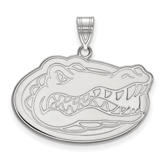 14k White Gold LogoArt University Of Florida Gator Extra Large Pendant 3 14k White Gold LogoArt University Of Florida Gator Extra Large Pendant