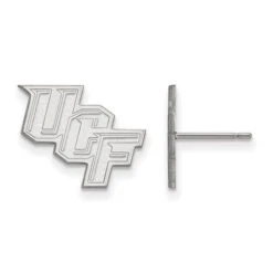 14k White Gold LogoArt University Of Central Florida U-C-F Small Post Earrings