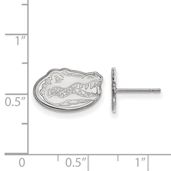 Sterling Silver Rhodium-plated LogoArt University Of Florida Gator Extra Small Post Earrings 4 Sterling Silver Rhodium-plated LogoArt University Of Florida Gator Extra Small Post Earrings - Image 2