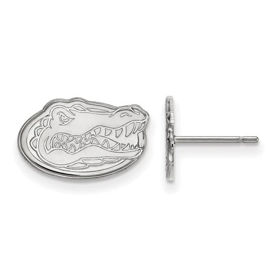 10k White Gold LogoArt University Of Florida Gator Small Post Earrings 3 10k White Gold LogoArt University Of Florida Gator Small Post Earrings