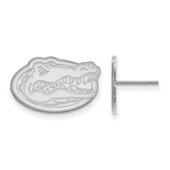 14k White Gold LogoArt University Of Florida Gator Small Post Earrings