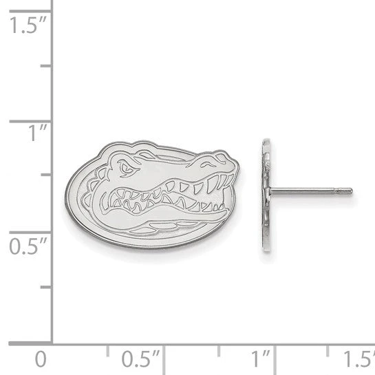 10k White Gold LogoArt University Of Florida Gator Small Post Earrings 4 10k White Gold LogoArt University Of Florida Gator Small Post Earrings - Image 2