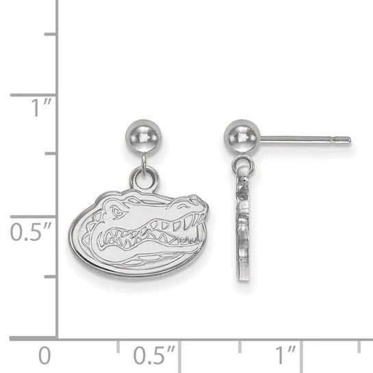 Sterling Silver Rhodium-plated LogoArt University Of Florida Dangle Ball Post Earrings 4 Sterling Silver Rhodium-plated LogoArt University Of Florida Dangle Ball Post Earrings - Image 2