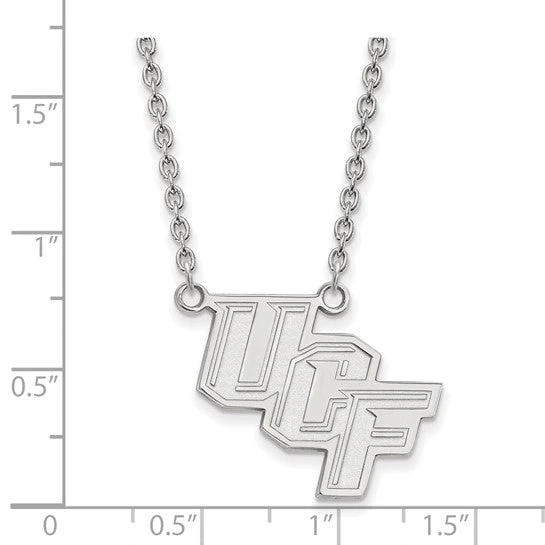 Sterling Silver Rhodium-plated LogoArt University Of Central Florida U-C-F Large Pendant 18 Inch Necklace 4 Sterling Silver Rhodium-plated LogoArt University Of Central Florida U-C-F Large Pendant 18 Inch Necklace - Image 2