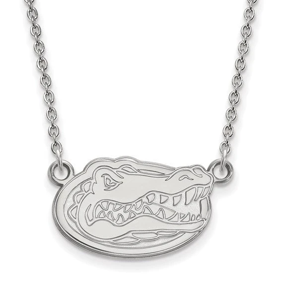 14k White Gold LogoArt University Of Florida Gator Small Pendant 18 Inch Necklace 3 14k White Gold LogoArt University Of Florida Gator Small Pendant 18 Inch Necklace
