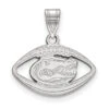 Sterling Silver Rhodium-plated LogoArt University Of Florida Gator Football Pendant -DIAMOND JEWELRY SHOP SS018UFL