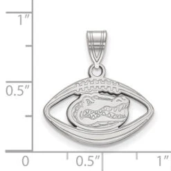 Sterling Silver Rhodium-plated LogoArt University Of Florida Gator Football Pendant -DIAMOND JEWELRY SHOP SS018UFL 8