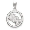 Sterling Silver Rhodium-plated LogoArt University Of Central Florida U-C-F Medium Circle Pendant