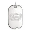 14k White Gold LogoArt University Of Florida Gator Large Dog Tag Pendant -DIAMOND JEWELRY SHOP SS028UFL