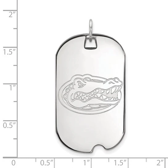 14k White Gold LogoArt University Of Florida Gator Large Dog Tag Pendant 4 14k White Gold LogoArt University Of Florida Gator Large Dog Tag Pendant - Image 2
