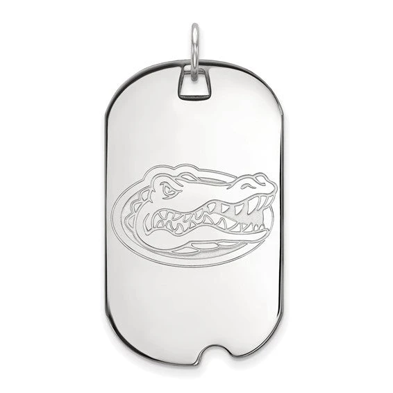 14k White Gold LogoArt University Of Florida Gator Large Dog Tag Pendant 3 14k White Gold LogoArt University Of Florida Gator Large Dog Tag Pendant