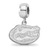 Sterling Silver Rhodium-plated LogoArt University Of Florida Gator Small Dangle Bead Charm 1 Sterling Silver Rhodium-plated LogoArt University Of Florida Gator Small Dangle Bead Charm -DIAMOND JEWELRY SHOP SS036UFL