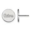 Sterling Silver Rhodium-plated LogoArt University Of Florida Gators Script Small Disc Post Earrings -DIAMOND JEWELRY SHOP SS055UFL