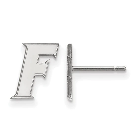 10k White Gold LogoArt University Of Florida Letter F Extra Small Post Earrings 3 10k White Gold LogoArt University Of Florida Letter F Extra Small Post Earrings