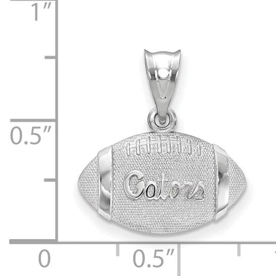 Sterling Silver Rhodium-plated LogoArt University Of Florida Gators Script Football Pendant 4 Sterling Silver Rhodium-plated LogoArt University Of Florida Gators Script Football Pendant - Image 2
