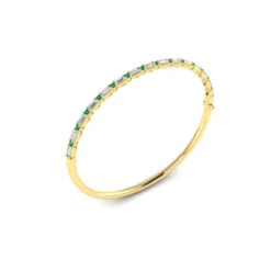 Vlora Adella 14K Diamond And Emerald Hinged Bangle (Diamond 1.5CTW/ Emerald 0.47CTW) -DIAMOND JEWELRY SHOP VBB60108EYG