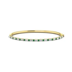 Vlora Adella 14K Diamond And Emerald Hinged Bangle (Diamond 1.5CTW/ Emerald 0.47CTW) -DIAMOND JEWELRY SHOP VBB60108EYG A