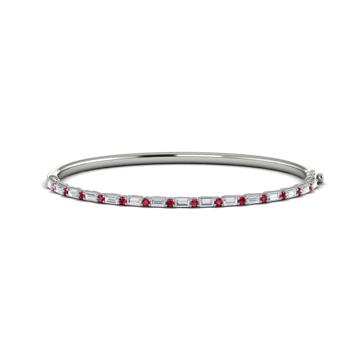 Vlora Adella 14K Diamond And Ruby Hinged Bangle (Diamond 1.5CTW/ Rubies 0.56CTW) 3 Vlora Adella 14K Diamond And Ruby Hinged Bangle (Diamond 1.5CTW/ Rubies 0.56CTW)