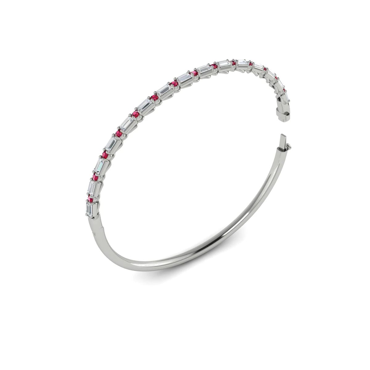Vlora Adella 14K Diamond And Ruby Hinged Bangle (Diamond 1.5CTW/ Rubies 0.56CTW) 4 Vlora Adella 14K Diamond And Ruby Hinged Bangle (Diamond 1.5CTW/ Rubies 0.56CTW) - Image 2