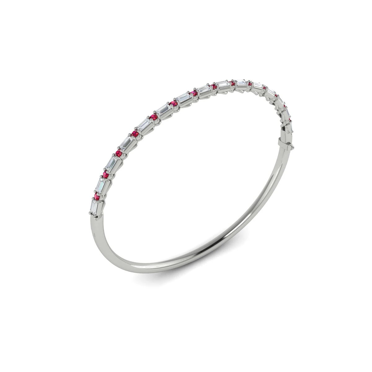 Vlora Adella 14K Diamond And Ruby Hinged Bangle (Diamond 1.5CTW/ Rubies 0.56CTW) 5 Vlora Adella 14K Diamond And Ruby Hinged Bangle (Diamond 1.5CTW/ Rubies 0.56CTW) - Image 3