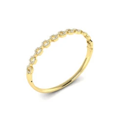 Vlora Serafina 14K Diamond Open Link Hinged Bangle (Diamond 1.07CTW) 19 Vlora Serafina 14K Diamond Open Link Hinged Bangle (Diamond 1.07CTW) -DIAMOND JEWELRY SHOP VBB60320YG