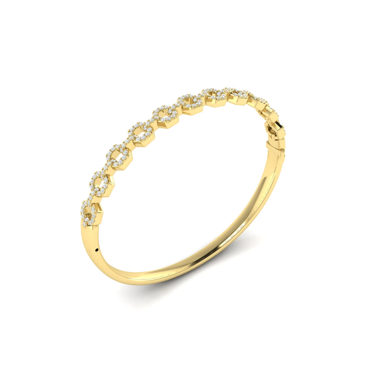 Vlora Serafina 14K Diamond Open Link Hinged Bangle (Diamond 1.07CTW) 11 Vlora Serafina 14K Diamond Open Link Hinged Bangle (Diamond 1.07CTW) - Image 9