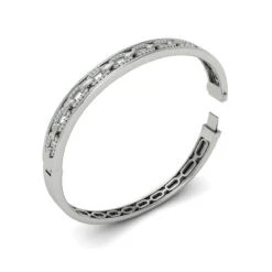 Vlora Adella 14K Reverse Channel Set Link With Diamonds Hinged Bangle (Diamond 0.61CTW) 15 Vlora Adella 14K Reverse Channel Set Link With Diamonds Hinged Bangle (Diamond 0.61CTW) -DIAMOND JEWELRY SHOP VBB60533WG B