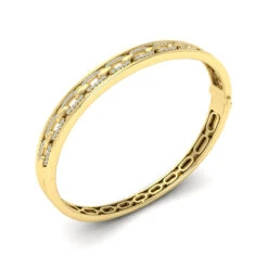 Vlora Adella 14K Reverse Channel Set Link With Diamonds Hinged Bangle (Diamond 0.61CTW) 19 Vlora Adella 14K Reverse Channel Set Link With Diamonds Hinged Bangle (Diamond 0.61CTW) -DIAMOND JEWELRY SHOP VBB60533YG