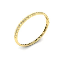Vlora Estrella 14K Diamond Tufted Vlora Star Hinged Bangle (Diamond 0.47CTW) -DIAMOND JEWELRY SHOP VBB60571YG