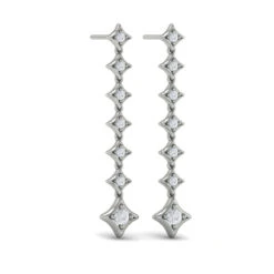 Vlora Estrella 14K Diamond Star Long Drop Statement Earrings (0.58CTW) -DIAMOND JEWELRY SHOP VER60256WG