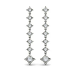 Vlora Estrella 14K Diamond Star Long Drop Statement Earrings (0.58CTW) -DIAMOND JEWELRY SHOP VER60256WG A