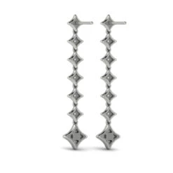 Vlora Estrella 14K Diamond Star Long Drop Statement Earrings (0.58CTW) -DIAMOND JEWELRY SHOP VER60256WG B