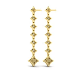 Vlora Estrella 14K Diamond Star Long Drop Statement Earrings (0.58CTW) -DIAMOND JEWELRY SHOP VER60256YG B