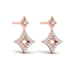 Vlora Estrella 14K Diamond Double Vlora Star Open Motif Drop Stud Earrings (0.26CTW) -DIAMOND JEWELRY SHOP VER60351RG