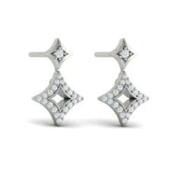 Vlora Estrella 14K Diamond Double Vlora Star Open Motif Drop Stud Earrings (0.26CTW) -DIAMOND JEWELRY SHOP VER60351WG