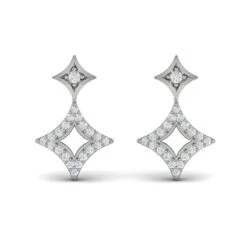 Vlora Estrella 14K Diamond Double Vlora Star Open Motif Drop Stud Earrings (0.26CTW) -DIAMOND JEWELRY SHOP VER60351WG A