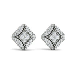 Vlora Estrella 14K Diamond Vlora Star With Channel Set Diamond Cluster Stud Earrings (0.7CTW) -DIAMOND JEWELRY SHOP VER60392WG