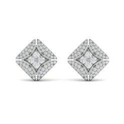 Vlora Estrella 14K Diamond Vlora Star With Channel Set Diamond Cluster Stud Earrings (0.7CTW) -DIAMOND JEWELRY SHOP VER60392WG A